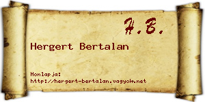 Hergert Bertalan névjegykártya